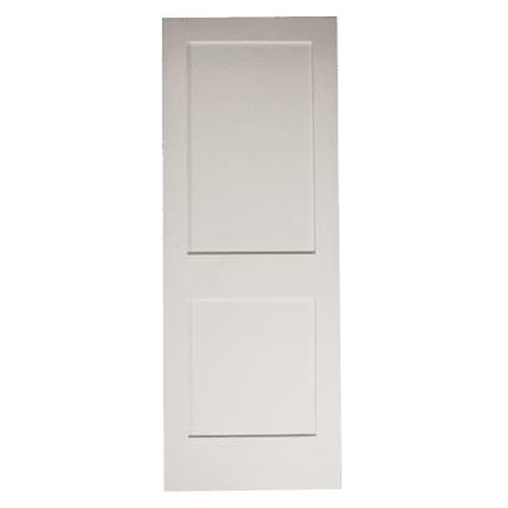 32 in x 80 in White Shaker 2-Panel Solid Core Primed MDF Interior Door Slab